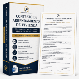 Contrato de arrendamiento de vivienda con constitución de derecho real de opción de compra