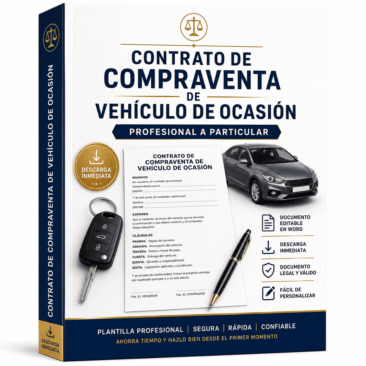 contrato de compraventa de vehículo de ocasión (profesional a particular)